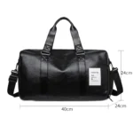 PU Leather Travel Fitness Bag Yoga Sport Training Bag with Shoe Compartment - Image 3