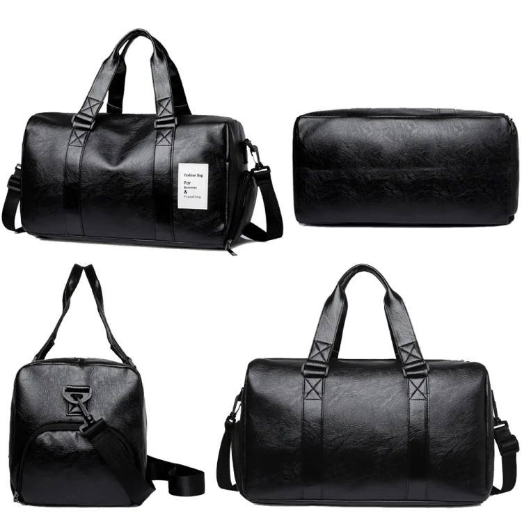 TBD06042075_B3.webp PU Leather Travel Fitness Bag Yoga Sport Training Bag with Shoe Compartment - Image 4