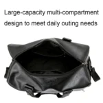 PU Leather Travel Fitness Bag Yoga Sport Training Bag with Shoe Compartment - Image 6
