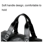 PU Leather Travel Fitness Bag Yoga Sport Training Bag with Shoe Compartment - Image 8