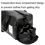 PU Leather Travel Fitness Bag Yoga Sport Training Bag with Shoe Compartment - Image 9