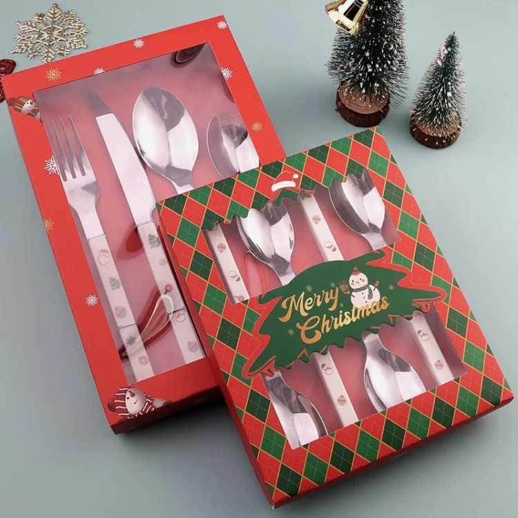 TBD06042077_B1.webp 4pcs /Pack Christmas Knife Fork And Spoon Set Cartoon Cutlery Gift Box - Image 2