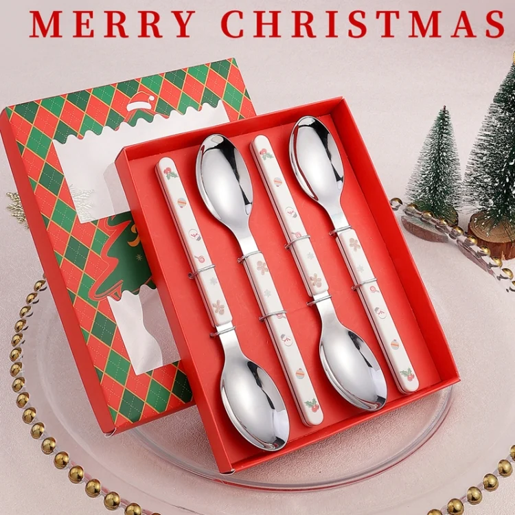 TBD06042077_B5.webp 4pcs /Pack Christmas Knife Fork And Spoon Set Cartoon Cutlery Gift Box - Image 6