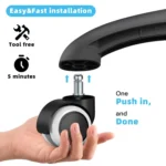 2 Inch 11 x 22mm Plunger Swivel Casters Chair Replacement Wheels - Image 5