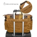 Outdoor Shoulder Crossbody Bag Leather Waxed Canvas Casual Bag - Image 7
