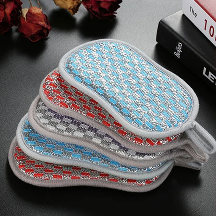 TBD06042107_B9.webp 5pcs Double-sided Absorbent Kitchen Dishwashing Sponge Multifunctional Cleaning Rag - Image 10