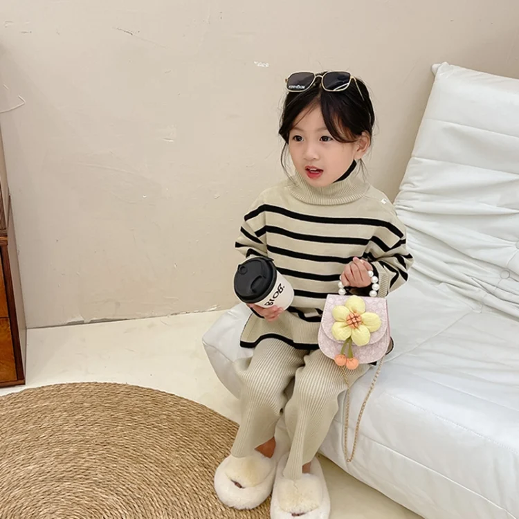 TBD06042108_B4.webp Children Cartoon Flower Pearl Handbag Princess Crossbody Bag Coin Purse - Image 5