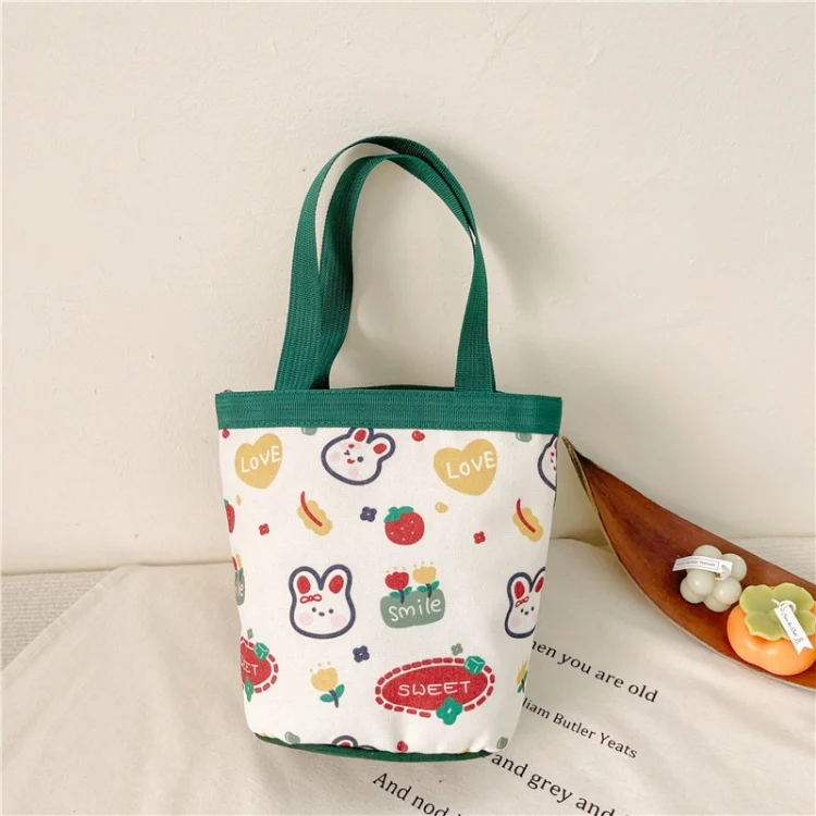TBD0604211501.webp Children Cute Cartoon Canvas Bag Graffiti Bento Bag Parent-Child Handbag - Image 1