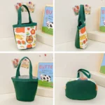 Children Cute Cartoon Canvas Bag Graffiti Bento Bag Parent-Child Handbag - Image 4