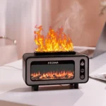 200ml  Fireplace Flame Aromatherapy Air Humidifier USB Colorful Night Light Essential Oil Diffuser - Image 2