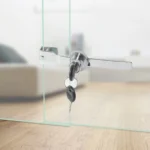 Removable Serrated Glass Sliding Door Lock Window Cabinet Door Latches With Key - Image 6