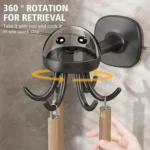 Multifunctional Six-claw 360-degree Rotating Hook Rack Kitchen Storage Seamless Punch-free Hooks - Image 5
