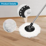 Fine Fiber Mop Pad For 15.8-16cm 360 Rotating Mop Cotton Yarn Replacement Cloths - Image 6
