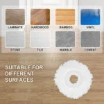 Fine Fiber Mop Pad For 15.8-16cm 360 Rotating Mop Cotton Yarn Replacement Cloths - Image 7