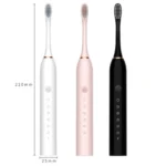 Rechargeable Ultrasonic Soft Bristle Electrical Toothbrushes Flosser 6 Gear With 4 Brushes - Image 2