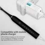 Rechargeable Ultrasonic Soft Bristle Electrical Toothbrushes Flosser 6 Gear With 4 Brushes - Image 13