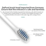 Rechargeable Ultrasonic Soft Bristle Electrical Toothbrushes Flosser 6 Gear With 4 Brushes - Image 4