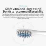 Rechargeable Ultrasonic Soft Bristle Electrical Toothbrushes Flosser 6 Gear With 4 Brushes - Image 5
