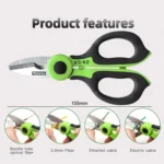 KomShine Stainless Steel Kevlar Serrated Fiber Optic Stripping Scissors - Image 3
