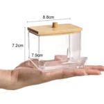 Leaky Cotton Swab Organiser Acrylic Jewellery Storage Cosmetic Case - Image 2
