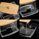 Leaky Cotton Swab Organiser Acrylic Jewellery Storage Cosmetic Case - Image 4