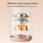 250ml Wireless Instant Water Warmer Electric Kettle for Baby Formula With 15000 mAh Battery Capacity - Image 6