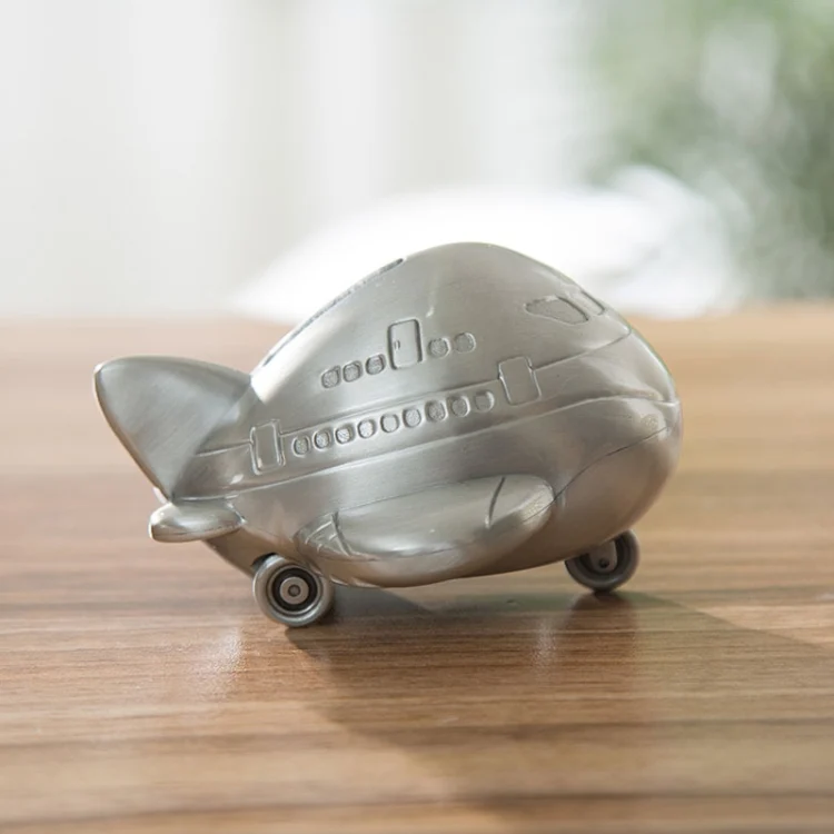 TBD06042404_1.webp Zinc Alloy Coin Bank Metal Airplane Crafts Children Gifts - Image 2