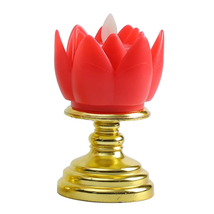 LED Electronic Candle Lotus Lamp Buddha Offering Light Simulation Swing Decorative Lights