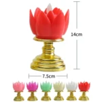 LED Electronic Candle Lotus Lamp Buddha Offering Light Simulation Swing Decorative Lights - Image 2