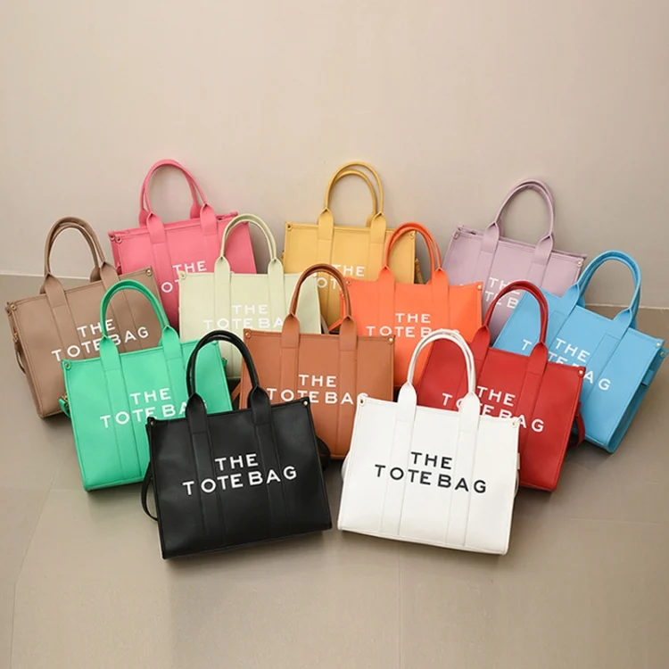 TBD06042461_B1.webp Women PU Leather Tote Bag Letter Printed Crossbody Bag - Image 2