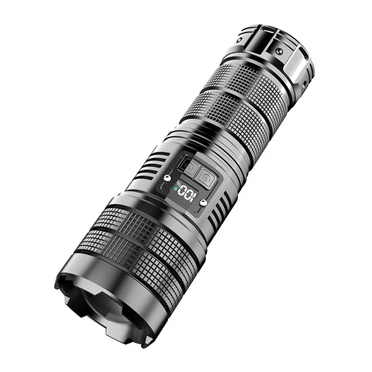 X9 Outdoor White Laser Digital Display Zoom Flashlight Long Range Lighting Flashlight