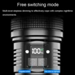 X9 Outdoor White Laser Digital Display Zoom Flashlight Long Range Lighting Flashlight - Image 8
