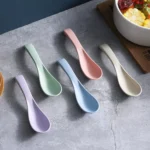 5pcs Wheat Straw Plastic Baby Small Spoon