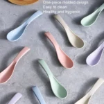 5pcs Wheat Straw Plastic Baby Small Spoon - Image 4