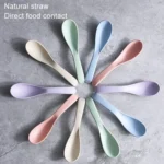 5pcs Wheat Straw Plastic Baby Small Spoon - Image 5