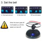 Student Multifunctional LED Flying Alarm Bells Lazy Flying Propeller Digital Alarm Clock - Image 8