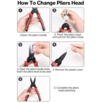 5 In 1 Combination Interchangeable Head Pliers Kit General Repair Screwdriver Pliers - Image 8