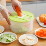 Multifunctional Vegetable Dehydrator Large Capacity Kitchen Drain Basket Household Grater Slicer - Image 4
