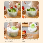 Multifunctional Vegetable Dehydrator Large Capacity Kitchen Drain Basket Household Grater Slicer - Image 7