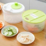 Multifunctional Vegetable Dehydrator Large Capacity Kitchen Drain Basket Household Grater Slicer - Image 10