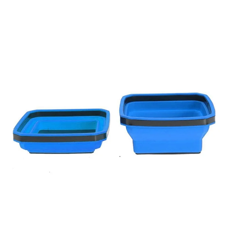 Square Silicone Foldable Magnetic Parts Tray For Small Parts And Tools