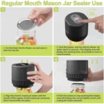 Electric Mason Jar Vacuum Sealer Kit Sealing Machine for Food Storage With 10 Jar Lids - Image 9