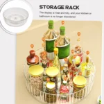 25cm Kitchen 360 Degree Rotating Storage Tray Spice Snack Rack - Image 4