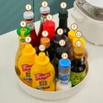 360 Degree Rotatable Storage Rack Kitchen Spices and Cosmetics Storage Tray - Image 5
