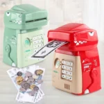 Kids Cartoon Dinosaur Password Coin Bank Automatic Rolling Coin Bank Toys - Image 2