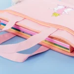 Zipper Canvas File Bags A4 Folder Pouch For Students Portable Handbag - Image 5