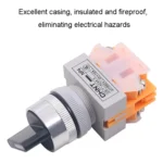 CHNT NP4-20X/31 Rotary Button 3-Position Self-Locking Transfer Switch Contacts 2 Normally Open - Image 3