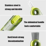 3 In 1 U shaped Cup Lid Cleaning Brush Water Bottle Cover Groove Cleaner - Image 6