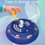 UFO Flying Saucer Money Bank Toys Childrens Astronaut Intelligent Simulation Savings Jar - Image 8