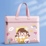 Student Tote Handle Book Bag Canvas Waterproof Data Storage Bag